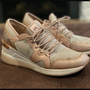 Michael Kors Rose Gold Wedged Sneaker